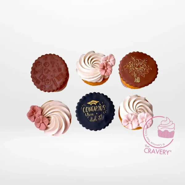 Graduation Cupcake Toppers by The Cravery, handcrafted toppers for cupcakes made in Walsall.