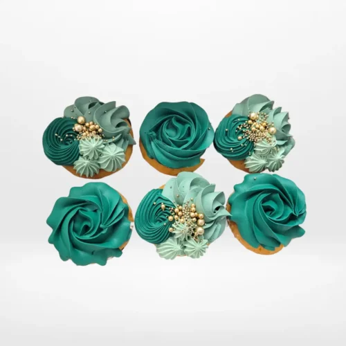 Green Cupcakes by The Cravery, handcrafted green buttercream cupcakes, freshly baked in Solihull.