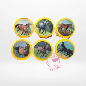Horse Cupcakes by The Cravery, handcrafted equestrian-themed cupcakes with horse decorations, freshly baked in Sutton Coldfield.