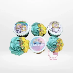 Lankybox Cupcakes by The Cravery, handcrafted cupcakes inspired by the Lankybox YouTube duo, baked fresh in Birmingham.