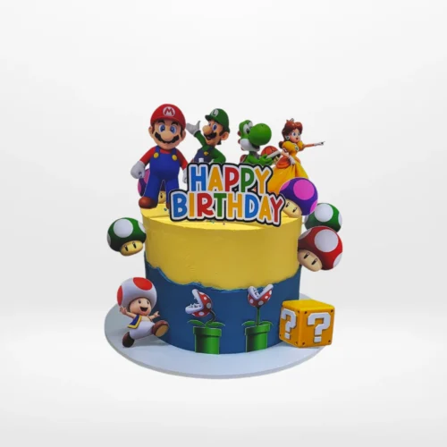Mario Birthday Cake by The Cravery, fun gaming-themed design available for birthday cakes in Solihull.