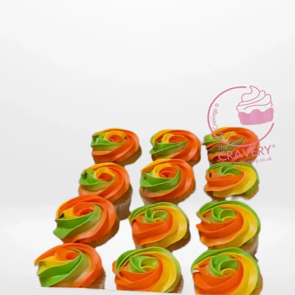 Neon Cupcakes by The Cravery, vibrant handcrafted cupcakes in bright colours, freshly baked in Birmingham.