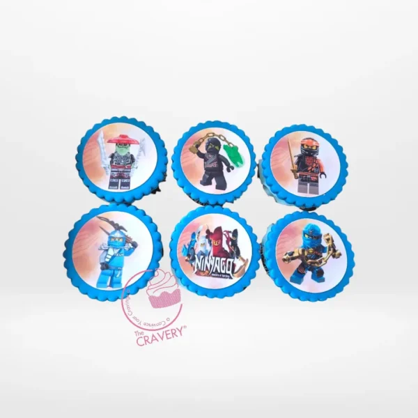Ninja Cupcakes by The Cravery, Ninjago-themed cupcakes with edible character prints, handcrafted in Solihull.