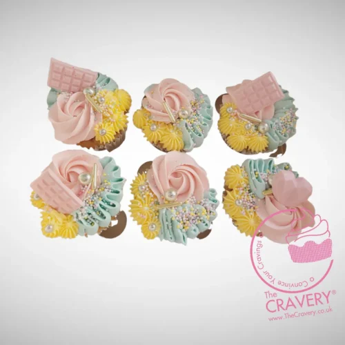 Pastel Cupcakes by The Cravery, handcrafted cupcakes in soft pastel colours, freshly baked in Walsall.