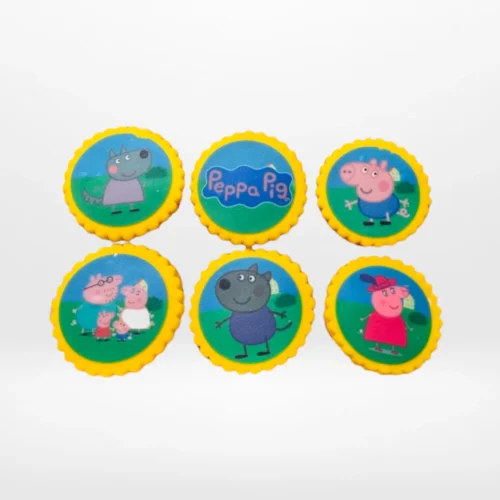 Peppa Cupcakes by The Cravery, cupcakes topped with edible Peppa Pig character prints, baked fresh in Birmingham.