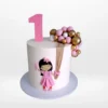 Pink 1st Birthday Cake from Cravery's Birmingham Birthday Cake Delivery