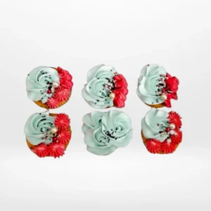 Poppy Cup cakes by The Cravery, handcrafted floral cupcakes with red poppy decorations, baked in Birmingham.