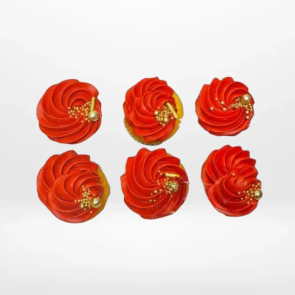Red Cupcakes by The Cravery, bold red cupcakes with creamy buttercream frosting, baked fresh in Solihull.