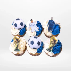 Ronaldo Cupcakes by The Cravery, handcrafted football-themed cupcakes featuring Ronaldo-inspired designs, freshly baked in Birmingham.