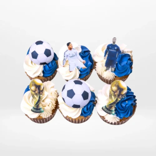 Ronaldo Cupcakes by The Cravery, handcrafted football-themed cupcakes featuring Ronaldo-inspired designs, freshly baked in Birmingham.