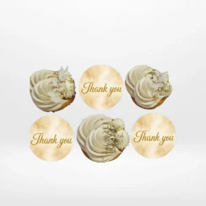 Thank You cupcakes with elegant buttercream swirls and edible toppers from The Cravery Cake Shop Birmingham.