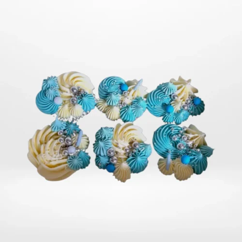 Turquoise Cupcakes by The Cravery, elegant buttercream cupcakes in turquoise tones, baked fresh in Sutton Coldfield.