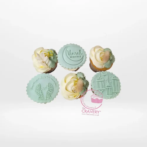 Umrah Cupcakes by The Cravery, elegant Islamic-themed cupcakes baked fresh in Birmingham.