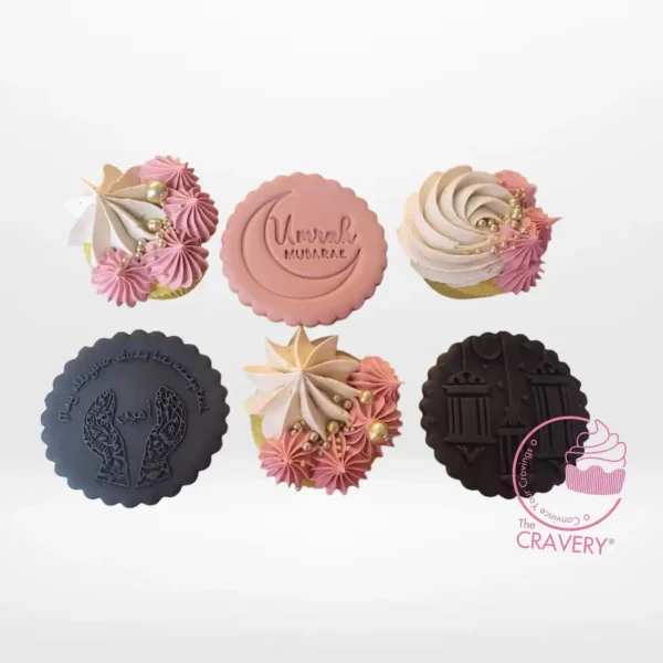 Umrah Mubarak Cupcake by The Cravery, elegant Islamic-themed cupcake baked fresh in Birmingham.