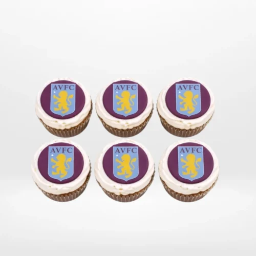 Aston Villa Cupcakes by The Cravery, handcrafted Birmingham cupcakes for football fans.