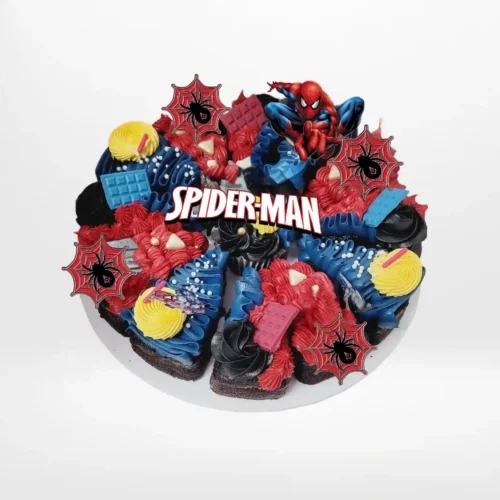 Cake Pizzas with Spiderman by The Cravery, creative pizza cakes from cake shop Birmingham.