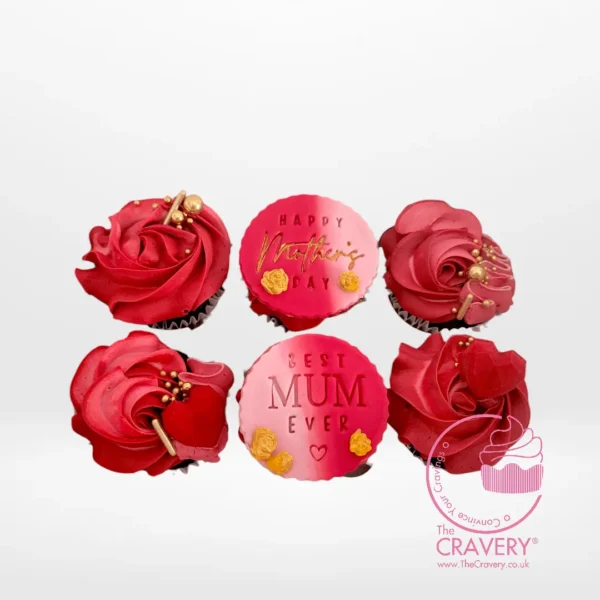 Happy Mothers Day Cupcakes by The Cravery, beautifully handcrafted cupcakes in Solihull.