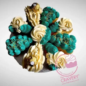 Pizza Cake in Teal by The Cravery, elegant teal cake pizza cake from cake shop Birmingham.