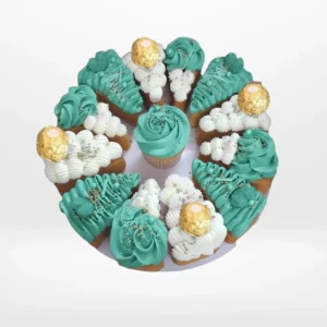 Pizza Cake in Teal by The Cravery, elegant teal cake pizza cake from cake shop Birmingham.