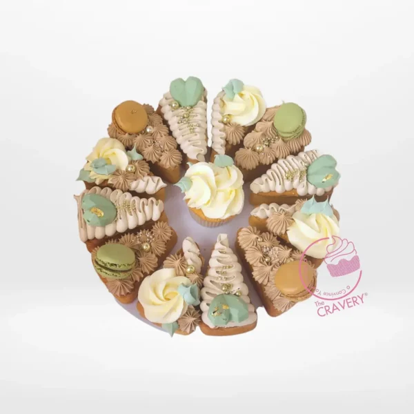 Pizza Birthday Cake in Sage by The Cravery, elegant pizza-style birthday cake from cake shop Birmingham.