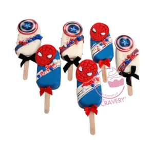 Avengers themed cakesicles handcrafted in Birmingham.