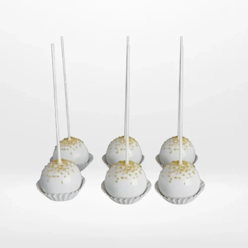 Bridal cake pops decorated with pearls, lace textures, and elegant finishes, designed to complement wedding cakes in Birmingham.