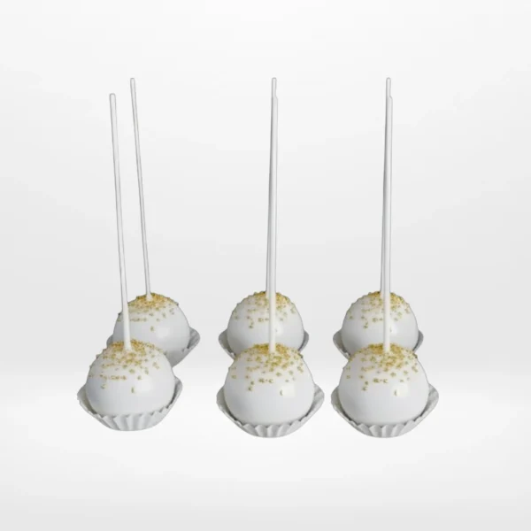 Bridal cake pops decorated with pearls, lace textures, and elegant finishes, designed to complement wedding cakes in Birmingham.