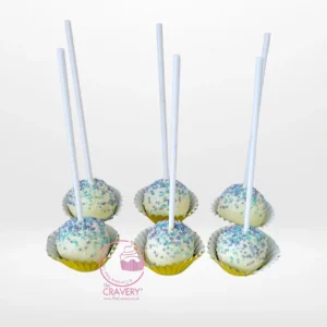 Mermaid themed cake pop with shimmering pastel colours and decorative mermaid tail for cakes delivered in Birmingham.