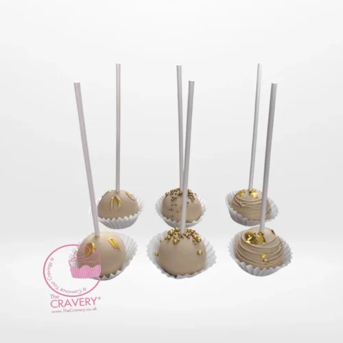 Handcrafted cakepops decorated with elegant details to complement birthday cakes in Solihull.