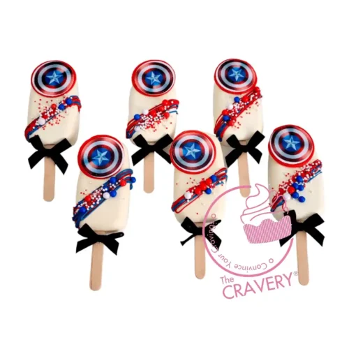Captain America superhero themed cakesicles from The Cravery Birmingham