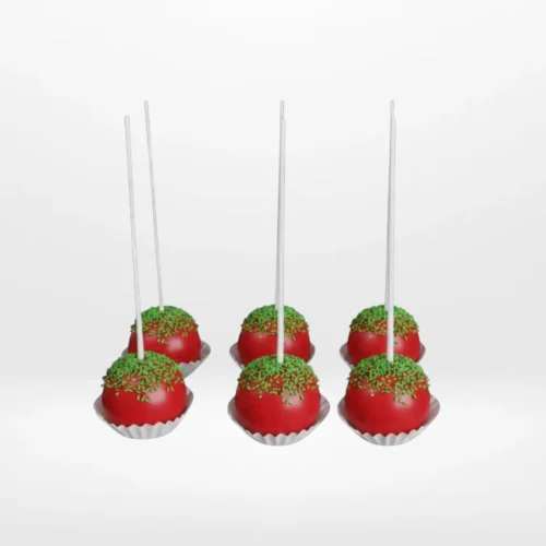 Christmas themed cake pops with festive decorations handcrafted by cake makers in Sutton Coldfield.