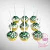 Football cake pops decorated with team colours and classic football patterns, handcrafted by cake makers in Birmingham.