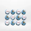 Cupcakes with edible printed logos displayed on buttercream, prepared for cupcake delivery Birmingham.