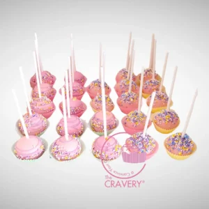 Handcrafted Pop Cake Pop with colourful decorative details made by cake makers in Solihull.
