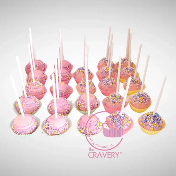 Handcrafted Pop Cake Pop with colourful decorative details made by cake makers in Solihull.