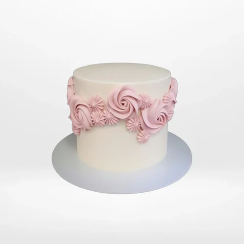 Custom celebration cake with smooth buttercream finish made in Birmingham.