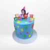 Miss Rachel themed birthday cake with colourful design and character styling made in Birmingham.