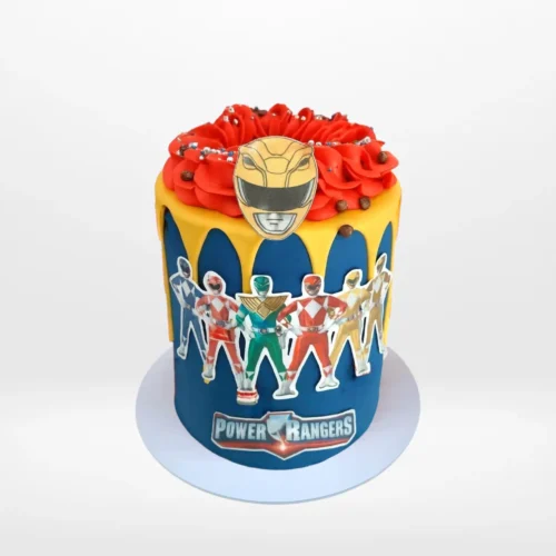 Power Rangers themed birthday cake by The Cravery in Birmingham with vibrant hero designs.