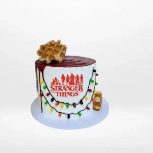 Stranger Things Cake with dark design and bold decoration made in Birmingham.