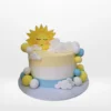Sunshine birthday cake with bright yellow design and smooth buttercream finish handcrafted in Birmingham.