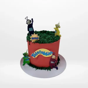 Teletubbies themed birthday cake with colourful character design made in Birmingham.
