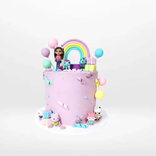Gabby Dollhouse themed cake with colourful design and playful decoration made in Birmingham.