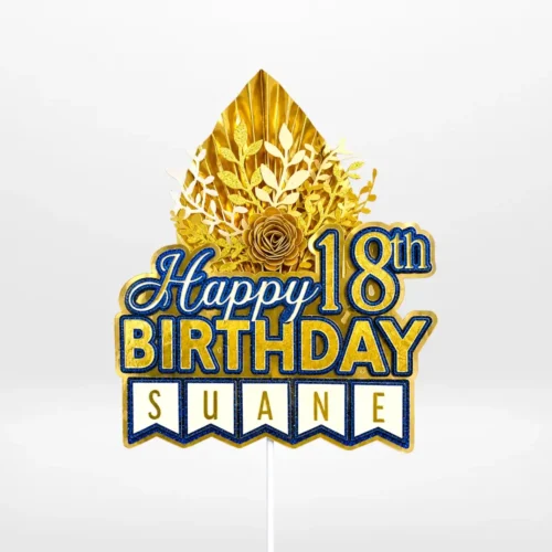 Premium personalised 18th birthday cake topper with layered 3D design from Cake Shop Walsall.