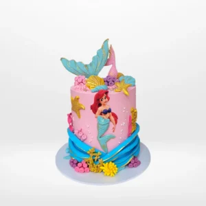 Ariel cake with underwater decorations from Cake Shop Birmingham.