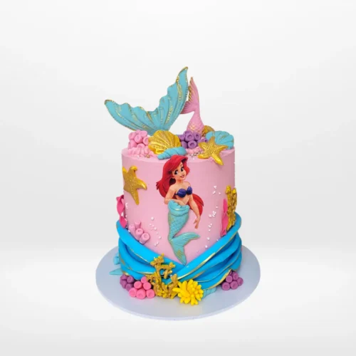 Ariel cake with underwater decorations from Cake Shop Birmingham.