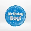 Birthday Boy balloon with colourful celebratory design from Cake Shop Birmingham.