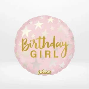 Birthday Girl balloon with colourful celebratory design from Cake Shop Walsall.