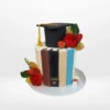 Graduation cake with handcrafted edible sugarpaste books from Cake Shop Dudley.