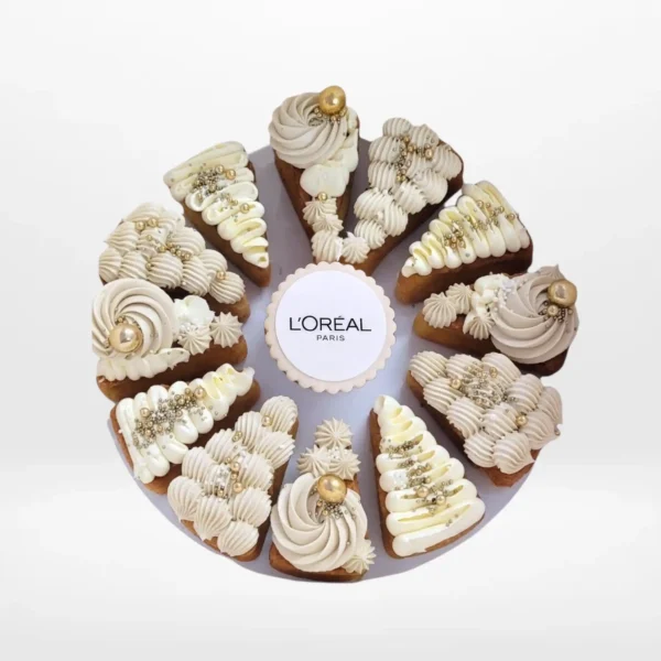 Branded Pizza Cake with personalised logo design and smooth buttercream finish handcrafted in Birmingham.