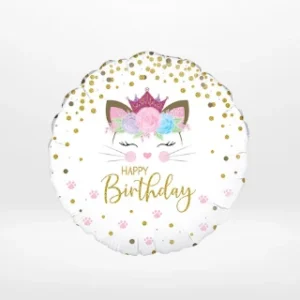 Cat balloon with adorable animal-themed design from Cake Shop Dudley.